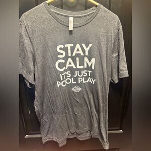 Bella Canvas Men's Dark Gray 'Stay Calm It's Just Pool Play' Graphic Tee